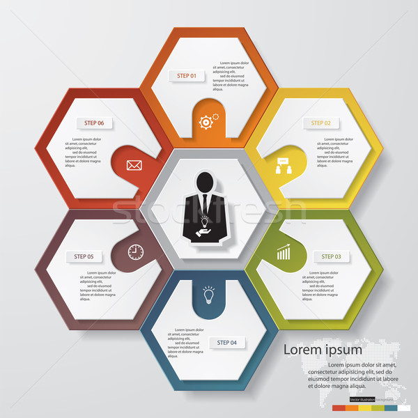 Lépcső vektor infografika sablon diagram eps10 Stock fotó © user_9385040