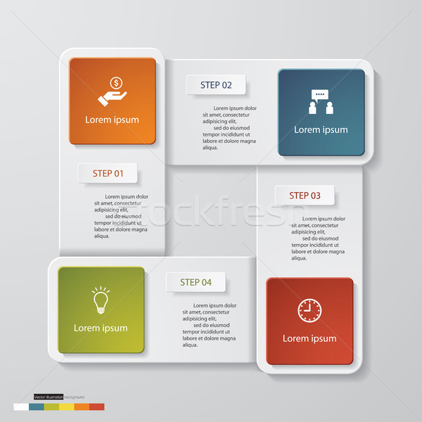 abstract 4 steps template with free space for your sample text&data. Stock photo © user_9385040