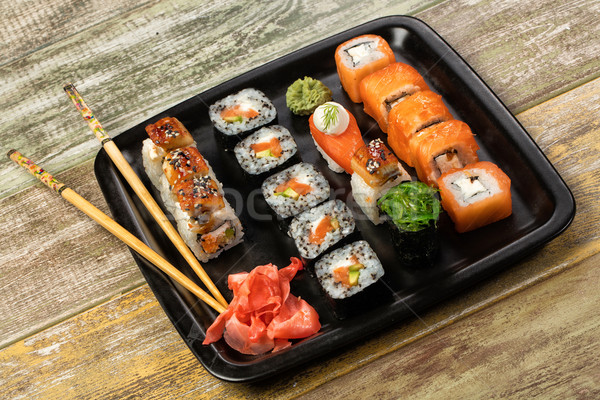 日本語 寿司 表 異なる 伝統的な 食品 ストックフォト © user_9834712