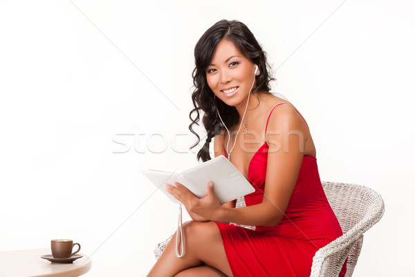 Young Woman Reading The Electronic Book Stock photo © user_9834712