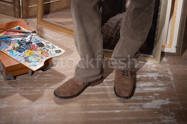 Man's Legs And Palette With Dyes  Stock photo © user_9834712