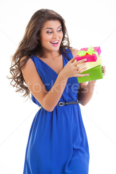Young Woman With A Gift Stock photo © user_9834712