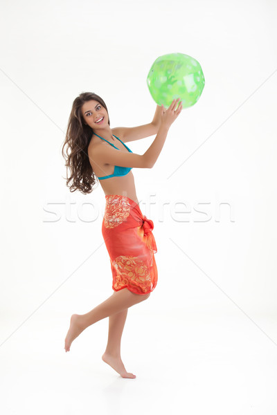Young Woman Playing With A Ball Stock photo © user_9834712
