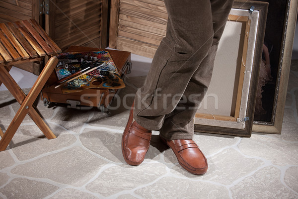 Man's Legs And Palette With Dyes  Stock photo © user_9834712