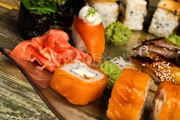 Japonés sushi mesa diferente tradicional alimentos Foto stock © user_9834712