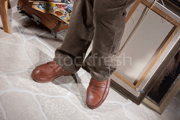 Man's Legs And Palette With Dyes  Stock photo © user_9834712