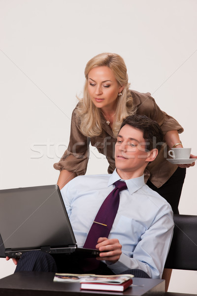 Woman And Man At The Computer Stock photo © user_9834712