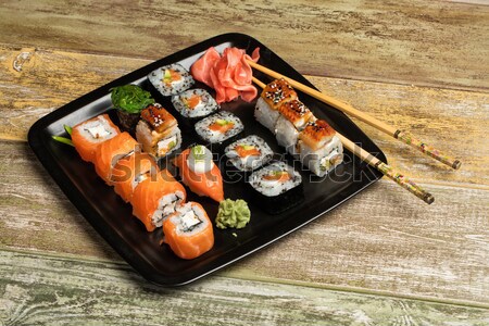 Japonés sushi mesa diferente tradicional alimentos Foto stock © user_9834712