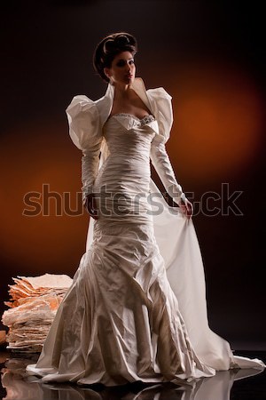 Fiatal gyönyörű nő divatos ruha stúdió lány Stock fotó © user_9834712