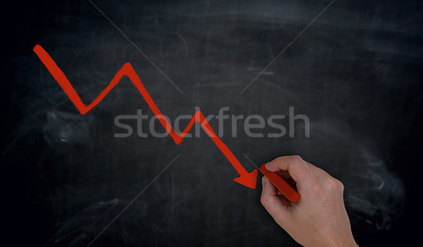 Graph is written by hand on blackboard Stock photo © user_9870494