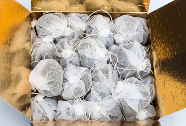 Tea bag made of fabric in a box Stock photo © user_9870494