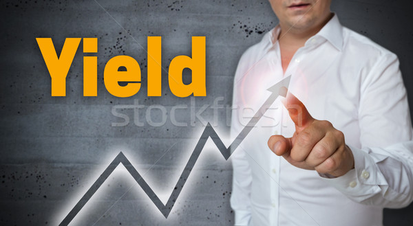 Yield touchscreen is operated by man Stock photo © user_9870494