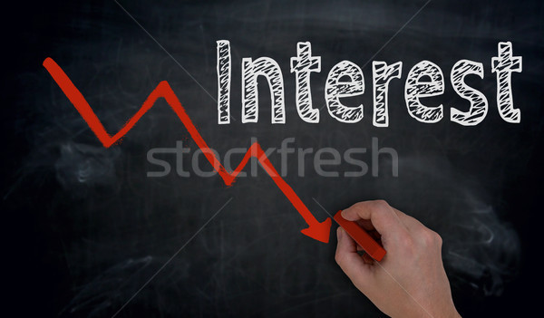 Interest and graph is written by hand on blackboard Stock photo © user_9870494