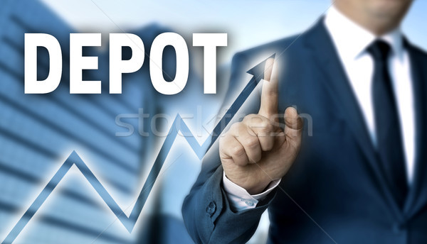 Depot touchscreen is operated by businessman Stock photo © user_9870494