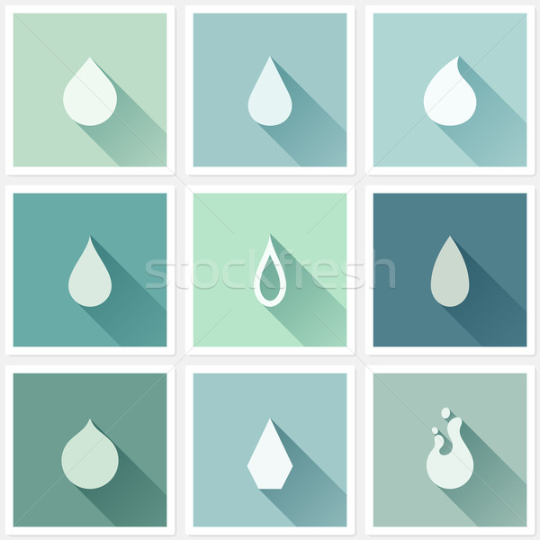 Drops. Flat design elements with long shadow. Vector illustration Stock photo © ussr