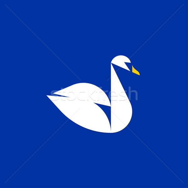 幾何学的な 白鳥 スタイル ベクトル ロゴ テンプレート ストックフォト © ussr