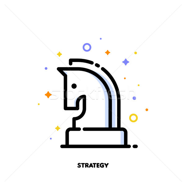 Icon of knight chess piece for business plan or strategy concept Stock photo © ussr