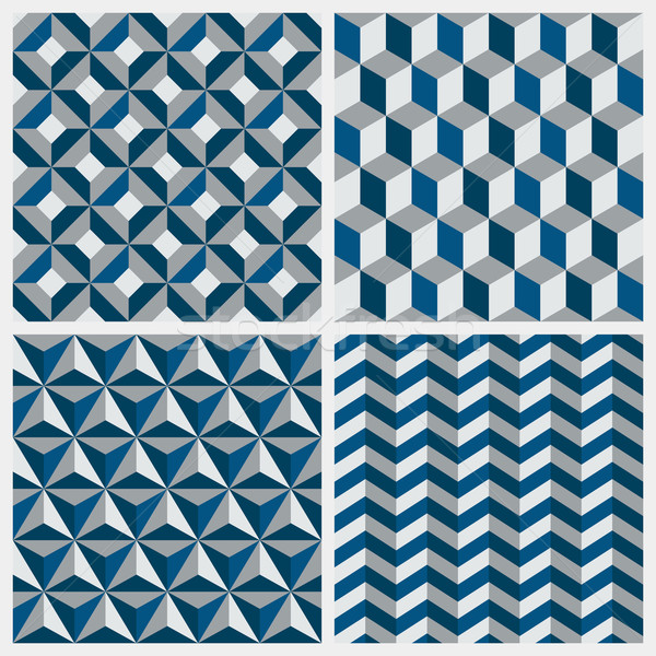 Set of geometric seamless patterns. Vector illustration. Stock photo © ussr