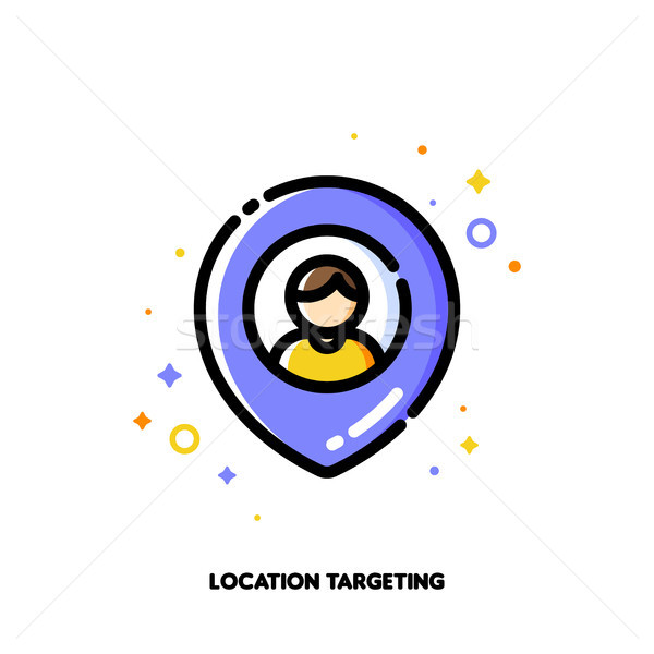 Stock photo: Location-based marketing concept of finding local businesses