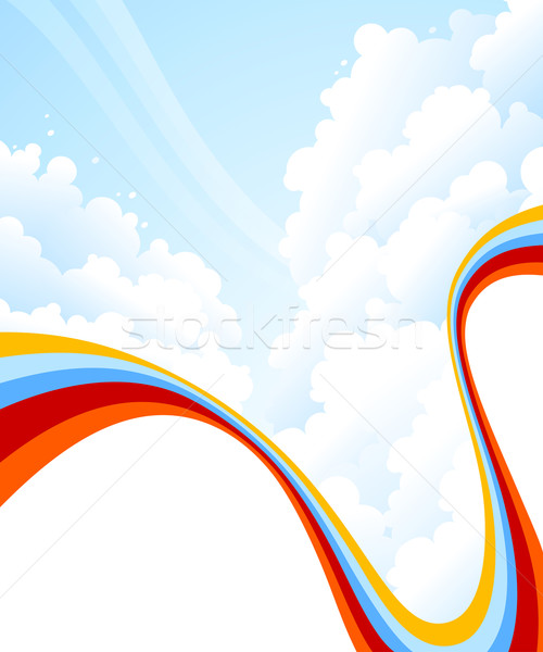 Background with clouds. Vector illustration. Stock photo © ussr