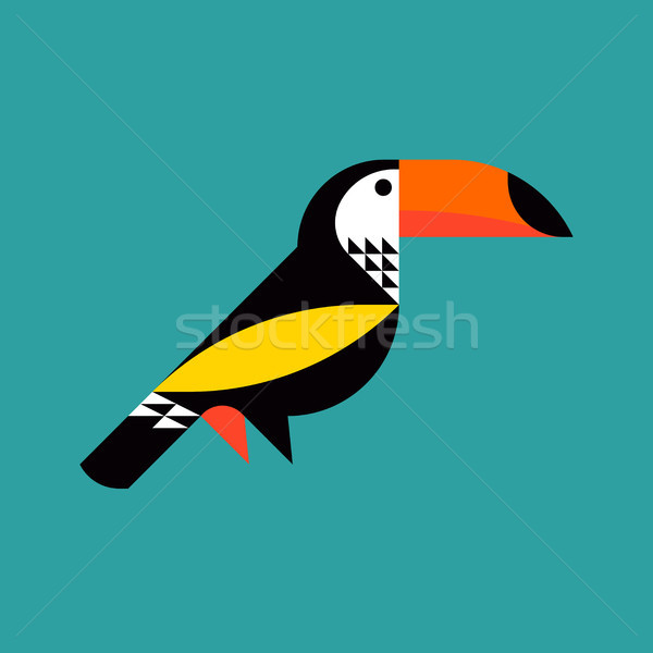 Modern flat style illustration of colorful toucan Stock photo © ussr