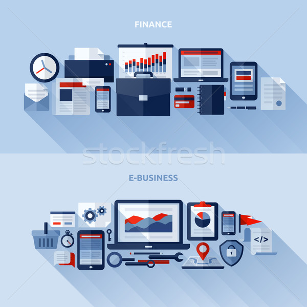 Flat vector design elements of finance and e-business Stock photo © ussr