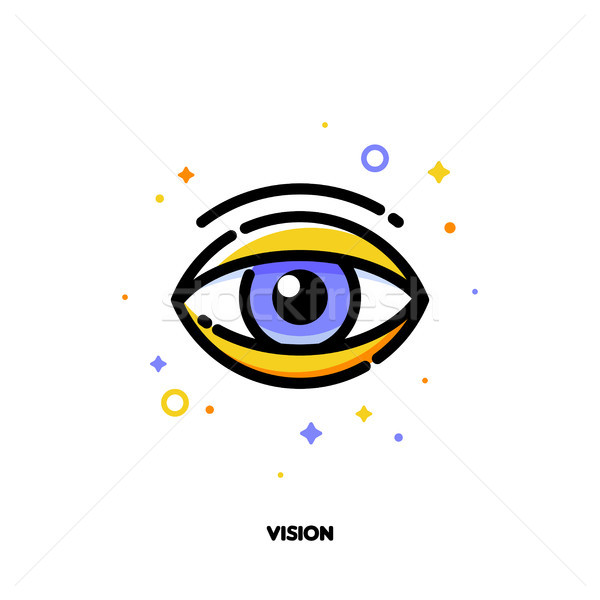 Icon of human eye for business vision concept. Flat filled outline Stock photo © ussr
