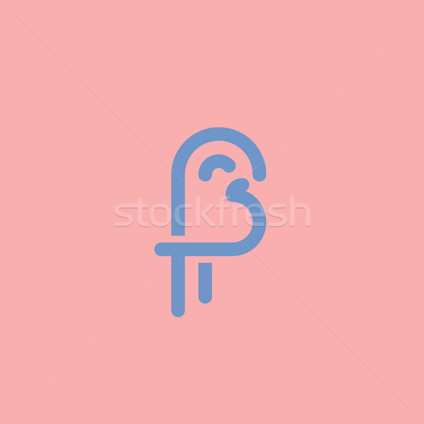 Smiling cute little baby bird. Logo template for baby shower invitation card Stock photo © ussr