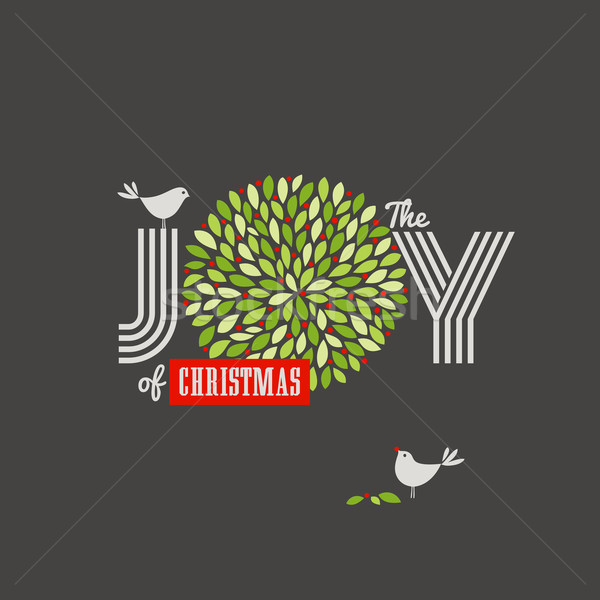 Christmas background with cute birds and the joy of Christmas slogan Stock photo © ussr