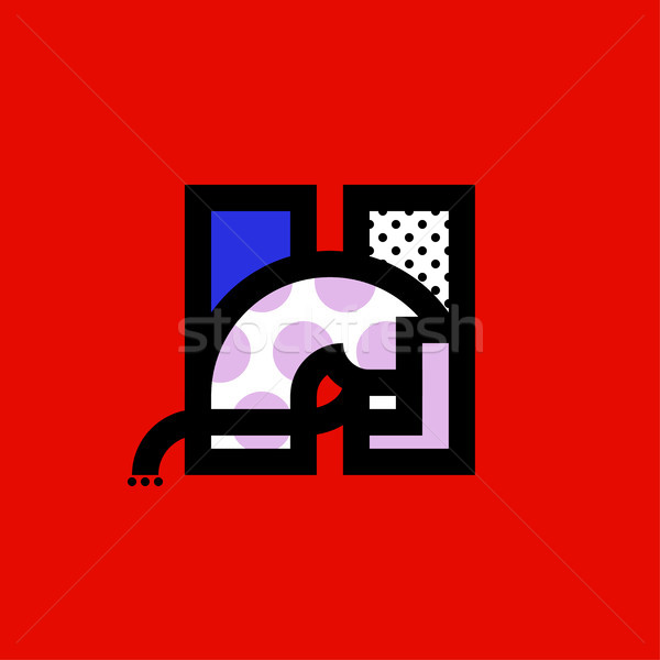 Elegante icona logo modello cavallo lettera Foto d'archivio © ussr
