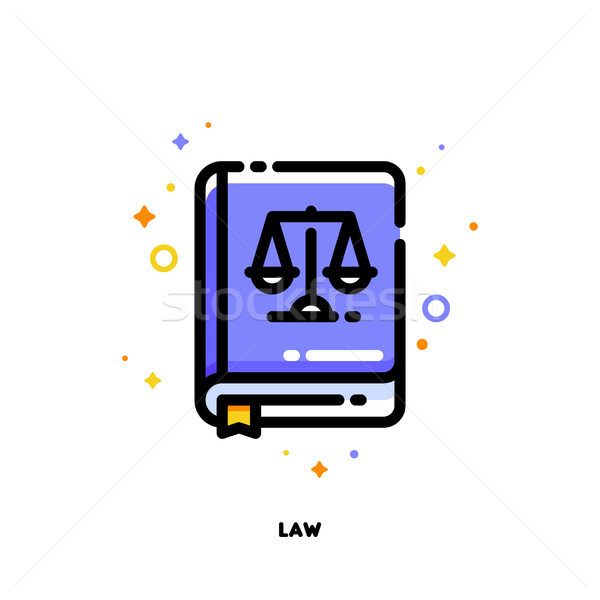 Icon of law book for justice concept. Flat filled outline style Stock photo © ussr