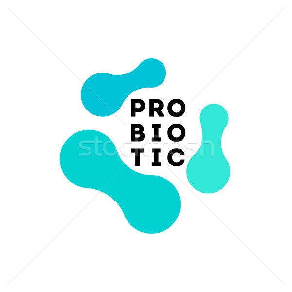 Simple logo template or icon of green probiotics bacteria Stock photo © ussr