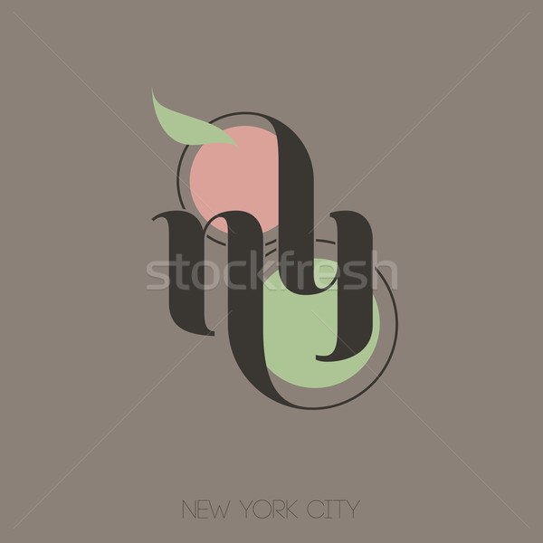 Stock foto: New · York · City · Hand · Stadt · Zeichen · Karte · Label