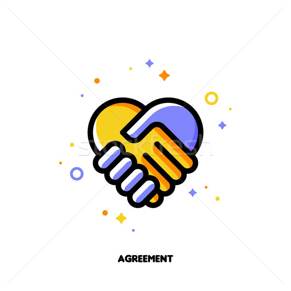 Icon of handshake as agreement symbol for law and justice concept Stock photo © ussr
