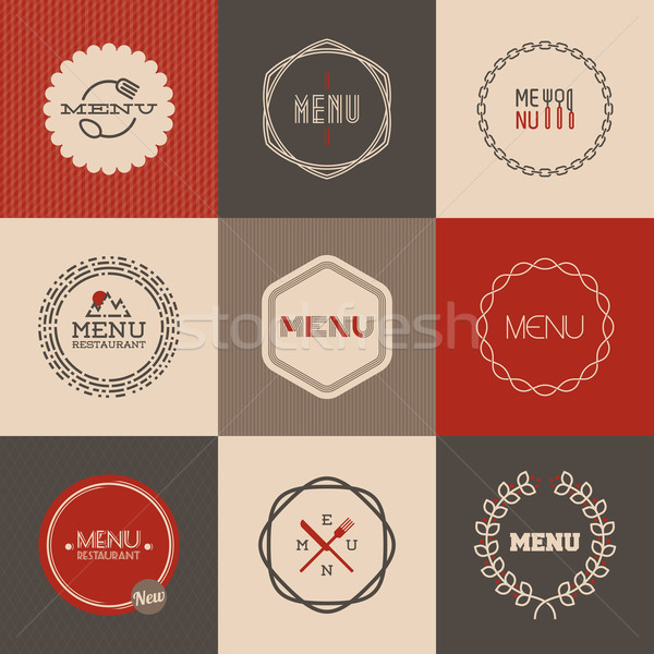 Foto stock: Conjunto · restaurante · menu · projeto · comida