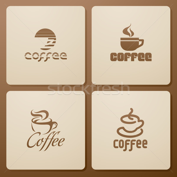 Сток-фото: кофе · Элементы · дизайна · кафе · темно · завтрак