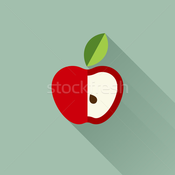 Сток-фото: яблоко · лист · продовольствие · фрукты · фон · знак