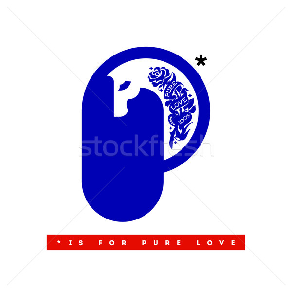 Horse with tattoo on a neck. Inspirational  text - p is for pure love Stock photo © ussr