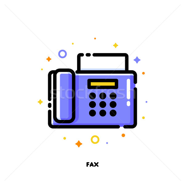 Icon of fax for office work concept. Flat filled outline style Stock photo © ussr