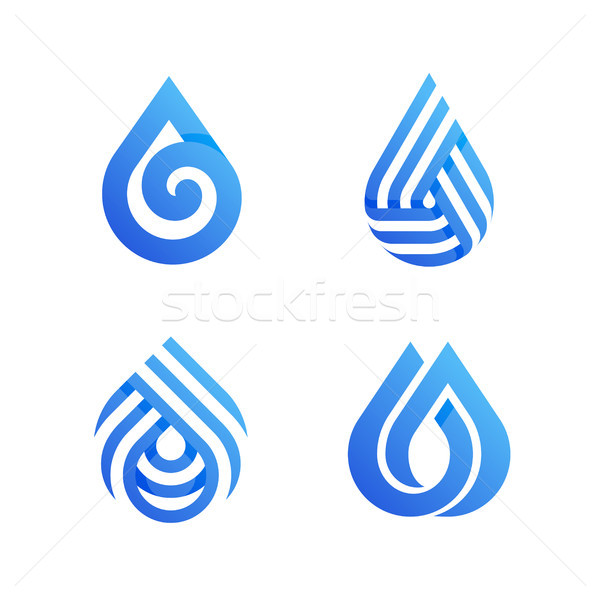 Foto stock: Gotas · elegante · vector · iconos · logo · plantillas