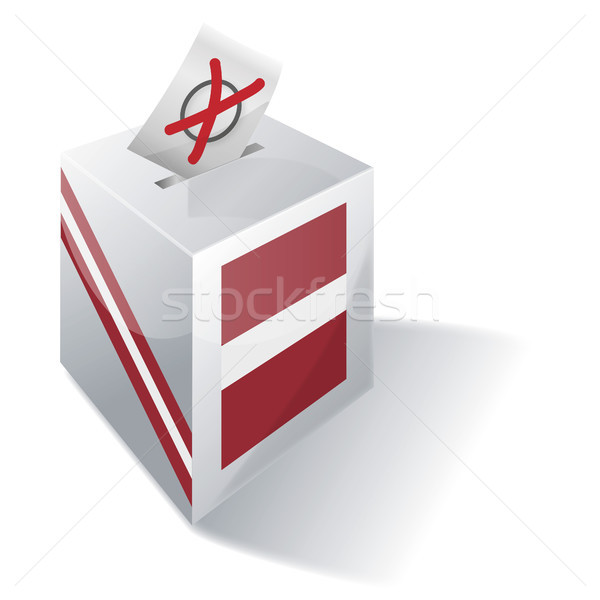 Głosowanie polu Łotwa krzyż banderą Europie Zdjęcia stock © Ustofre9