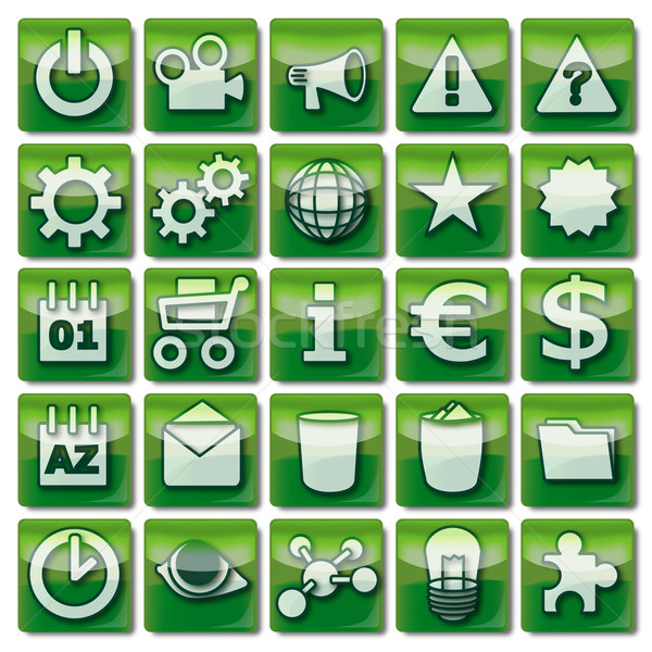 Grünen Web-Icons Business Auge Internet Uhr Stock foto © Ustofre9