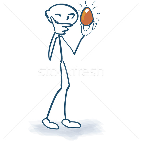 Stick figure watching a brown egg Stock photo © Ustofre9