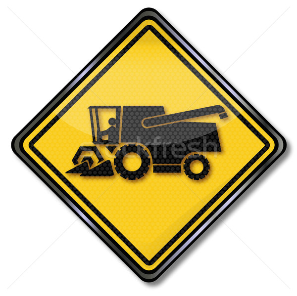 Sign harvester and agricultural machinery Stock photo © Ustofre9