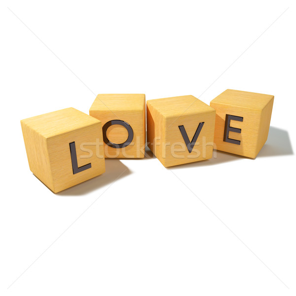 Stock photo: Cubes and dice with love