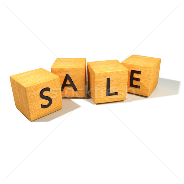 Wooden dice with sale Stock photo © Ustofre9