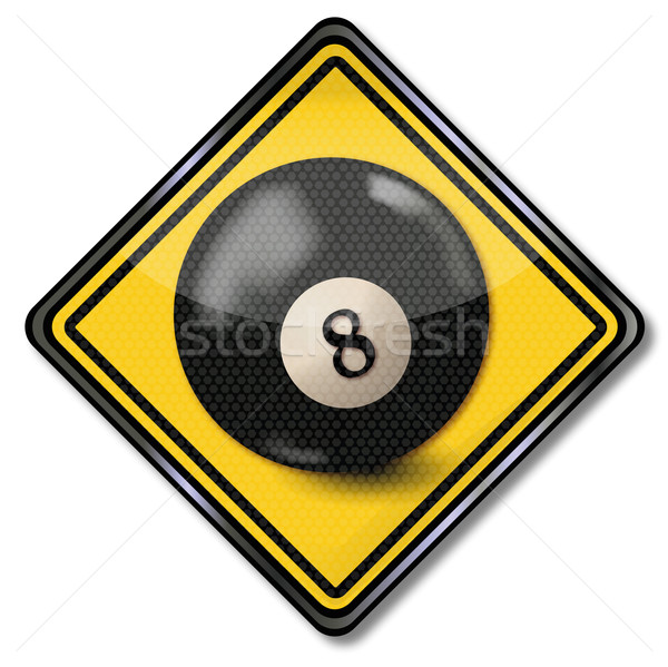 Shield with black pool billiard ball number 8Shield with black pool billiard ball number 8 Stock photo © Ustofre9