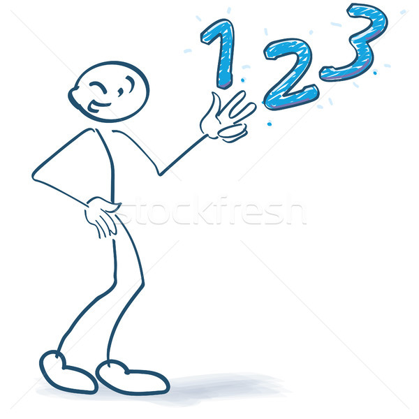 Stock photo: Stick figures with the bullet points one two three