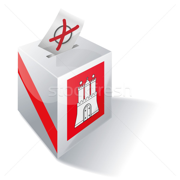 Głosowanie polu hamburg krzyż banderą czerwony Zdjęcia stock © Ustofre9