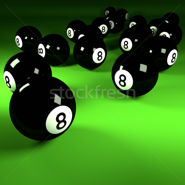 Black billiard balls number eight Stock photo © Ustofre9